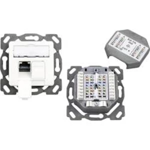 Síťová zásuvka pod omítku panel s čelní deskou CAT 6A 2 porty EFB Elektronik čistě bílá