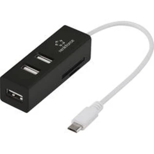 USB HUB s čtečkou SD karet Renkforce, 3x USB 2.0 s OTG