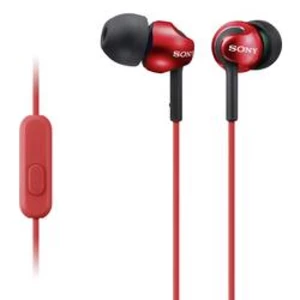 Špuntová sluchátka Sony MDR-EX110AP MDREX110APR.CE7, červená