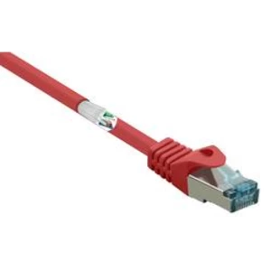 Síťový kabel RJ45 Basetech BT-1715498, CAT 6A, S/FTP, 30.00 m, červená