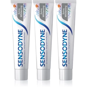 Sensodyne Extra Whitening bělicí zubní pasta s fluoridem pro citlivé zuby 3x75 ml