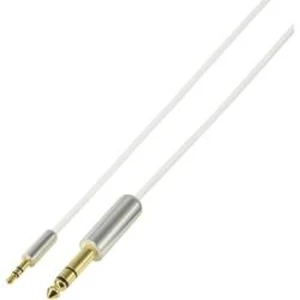Propojovací audio kabel SpeaKa, zástrčka jack 6,35 ⇔ zástrčka jack 3,5 mm, bílá, 5 m