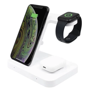 Bezdrôtová nabíjačka FIXED Powerstation 3v1 (FIXPOS-WH) biela bezdrôtová nabíjačka • so stojanom • 3 v 1 • súbežné nabíjanie smartfónu, Apple Watch a 