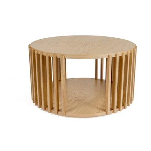 Konferenčný stolík z dubového dreva Woodman Drum, ø 83 cm