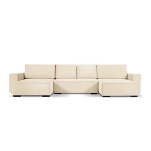 Béžová menčestrová rozkladacia pohovka do "U" Mazzini Sofas Azalea