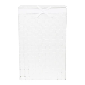 Biely viskózny kôš na bielizeň s vekom Compactor Laundry Basket Linen, výška 60 cm