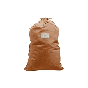 Látkový vak na bielizeň s prímesou ľanu Really Nice Things Bag Terracota, výška 75 cm