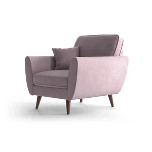 Svetloružové zamatové kreslo My Pop Design Auteuil