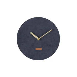 Tmavomodré nástenné hodiny s menčestrom Karlsson Corduroy, ⌀ 25 cm