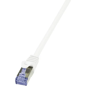 LogiLink CQ4051S RJ45 sieťové káble, prepojovacie káble  S/FTP 2.00 m biela pozlátené kontakty, samozhášavý, s ochranou