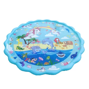170cm 68" Inflatable Water Spray Cushion Pad Kids Sprinkler Play Mat Outdoor Pool Toy