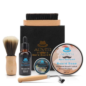 6 in 1 Men Gent's Beard Grooming Kit Beard Shampoo Oil Brush and Comb Gift Set
