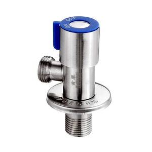 Stainless Steel Brushed Hot & Cold Water Triangle Valve G1/2 Thread Angle Valves w/ Rotatable Switch for Toilet Sink Wat