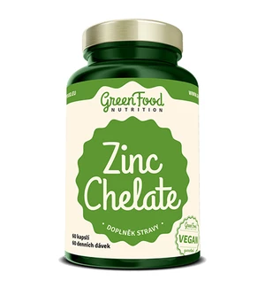 Zinok chelát - GreenFood Nutrition, 60 kapslí,Zinok chelát - GreenFood Nutrition, 60 kapslí