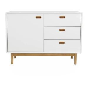 Biela komoda Tenzo Svea, dĺžka 114 cm