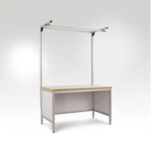 Manuflex LU8317.7035 ESD alu-aufbauportale s výložným pro univerzální standardní pracovní stoly s šířka stolu = 1000 mm