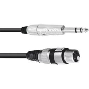 Kabelový adaptér Omnitronic 30225182 [1x XLR zásuvka 3pólová - 1x jack zástrčka 6,3 mm (stereo)], 2.00 m, černá