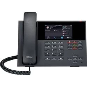 Šňůrový telefon, VoIP Auerswald COMfortel D-400 záznamník, handsfree, PoE, konektor na sluchátka dotykový barevný displej černá