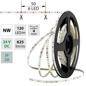 LED pásek McLED 24V neutrální bílá š=5mm IP20 7,2W/m 120LED/m SMD2216 ML-126.731.60.0