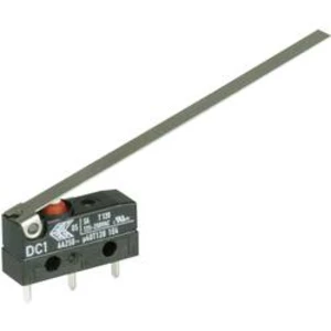 Mikrospínač s páčkou Cherry Sw. DC1C-H1LD, 250 V/AC, 6 A, do DPS, 1x zap/(zap)