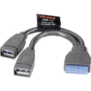 USB 3.0 Y kabel Akasa AK-CBUB09-15BK, 15.00 cm, černá