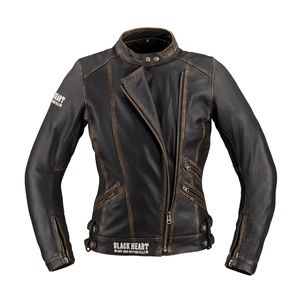 Dámská kožená moto bunda W-TEC Black Heart Lizza  vintage hnědá  L