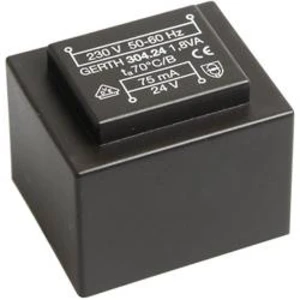Transformátor do DPS Gerth EI 30/15,5, prim: 230 V, Sek: 6 V, 300 mA, 1,8 VA