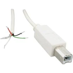 USB kabel s volným koncem BKL Electronic 10080108, zástrčka USB 2.0 typ B, 1.80 m, bílá, 1 ks