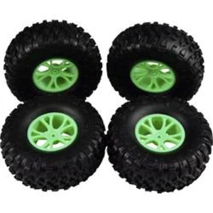Kompletní kola Blokový profil Reely 1611459 pro Buggy, 132 mm, 1:10, 4 ks, zelená