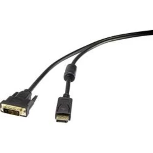 DisplayPort / DVI kabel Renkforce [1x zástrčka DisplayPort - 1x DVI zástrčka 24+1pólová] černá 1.00 m