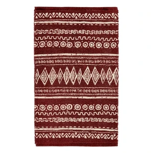 Červeno-biely bavlnený koberec Webtappeti Ethnic, 55 x 110 cm