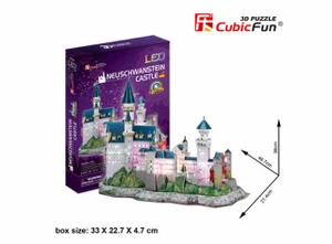 Puzzle 3D Zámek Neuschwanstein / led - 128 dílků