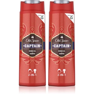 Old Spice Captain sprchový gel a šampon 2 v 1 2x400 ml