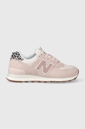 Sneakers boty New Balance 574 růžová barva