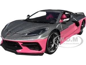 2020 Chevrolet Corvette Gray Metallic and Pink "Pink Slips" Series 1/24 Diecast Model Car by Jada