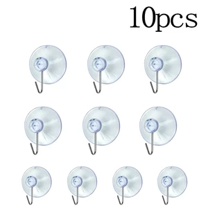 4/10pcs 30/40mm Suction Clear Suction Cup Sucker Hooks Clothes Coat Hanging Hook Non-Marking Hooks Storage For Kitchen Bathroom