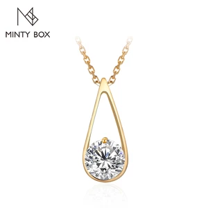 MINTYBOX 6.0mm D VVS1 Color Luxury Moissanite Pendant for Women Soild 10K 14K 18K Real Diamond Classic Necklace for Wedding Gift