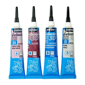 20ml Pebeo Setacolor 3D Fabric Paint Waterproof Outliner Tubes Glitter Brod'Line Glossy for Cloth Shoes DIY Art LINE4