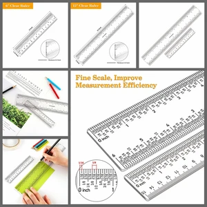 6"/12" Clear Acrylic Ruler Transparent Measurements Straight Ruler Craft Tool Make Cards Diy Handmade Perfect Travel Size New