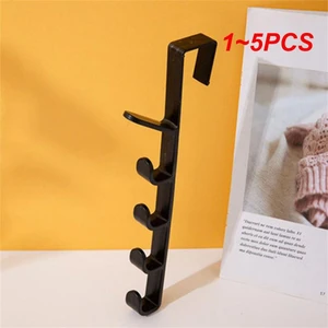 1~5PCS Creative Home Multifunctional 5 Hooks Portable Wardrobe Coat Hook Kitchen Bathroom Behind The Door Towel Hanger Storage