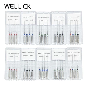 4pcs/Box 21/25mm Size: 25#-40# Dentistry Tool Dental Rotary Paste Carriers Spiral Filler Lentulo Assorted Engine Filling Paste