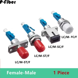 1pc LC-SC adapter hybrid female to male optical fiber coupler LC-FC LC-ST SM single FM fiber optic red light pen