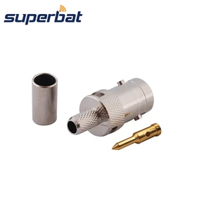 Superbat RP-BNC Female Crimp Straight Connector 50 Ohm for Cable RG58 RG142 LMR195 RG400