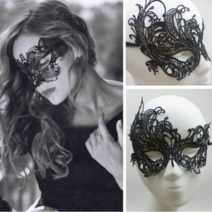 Eye Mask Sexy Lace Venetian Masquerade Ball Halloween Party Fancy Dress Costume Props Lady Black Lace Hollow Face Mask