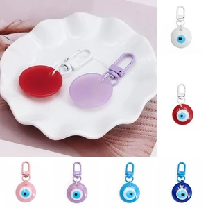Turkish Blue Eye Demon Eye Key Chain Simple Korean Style Dripping Oil Resin Backpack Charms Women