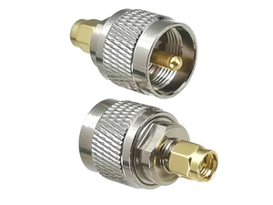 1pcs Connector Adapter SMA Male Plug to UHF PL259 Male Plug RF Coaxial Converter Straight New