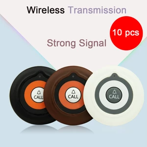 JINGLE BELLS 10 pcs Waiter Call Buttons Pager Wireless Calling Systems for Cafe Factory Hospital Hotel Restaurants Transmitter