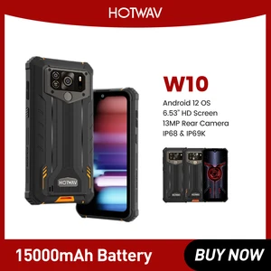 HOTWAV W10 Smartphone 6.53'' HD+ 4GB 32GB 15000mAh Large Battery Android 12 Mobile Phone 13 MP Camera Rugged Cellphone