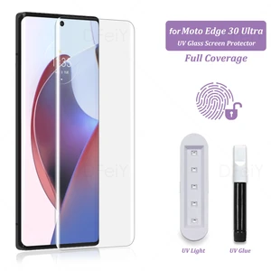 UV Screen Protector For Moto Edge 30 Ultra Tempered Glass Film Full Screen Glue For Moto Edge 30 Ultra Full Cover UV Glass