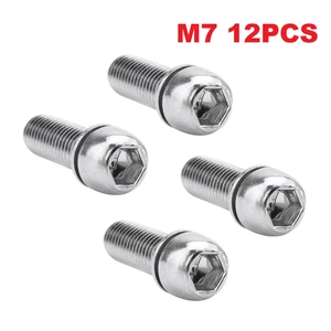 12pcs Steel Bicycle Stem Screws Socket Screws Water Bottle Cage Bolts M7 Brand New and Light Weight